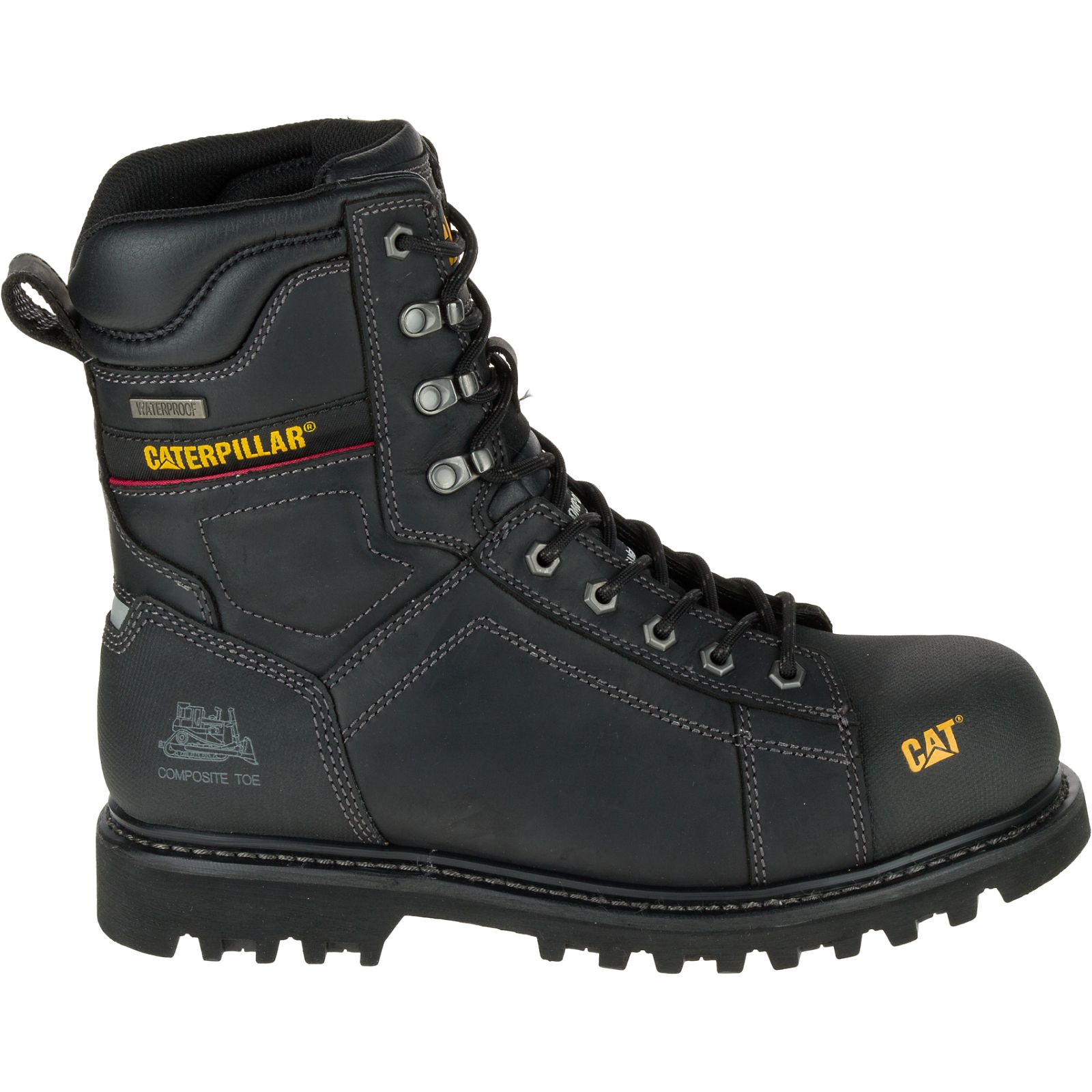 Caterpillar Control 8" Waterproof Composite Toe Csa - Mens Work Boots - Black - NZ (351TXNRVS)